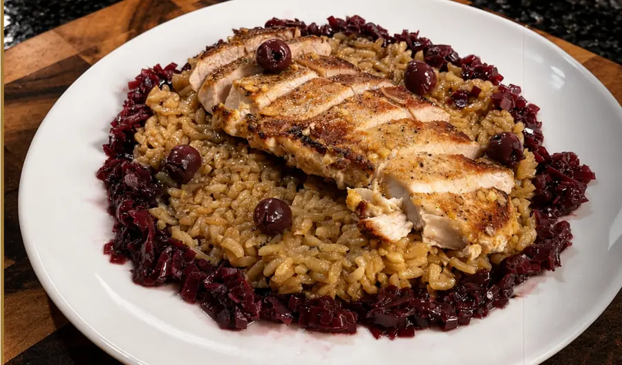 Seared Pork Rump with Cherry Brandy Jus