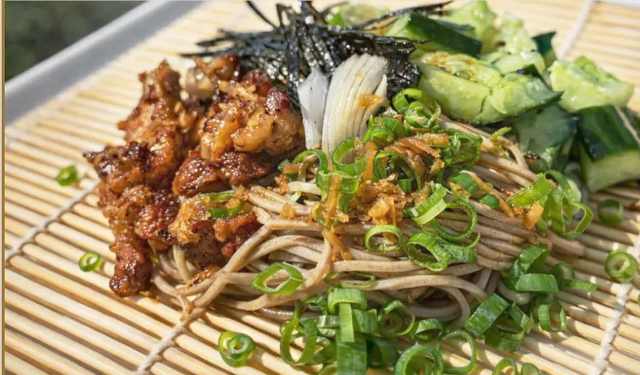 Soba Noodles with Crispy Pork Belly