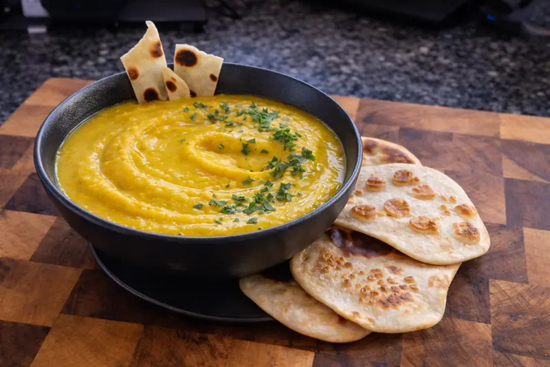 Soup with flatbreads